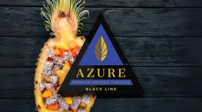 AZURE(アズール)Black Lineのロゴ。三角形のロゴが映えるプレミアムシーシャブランドのイメージ画像。